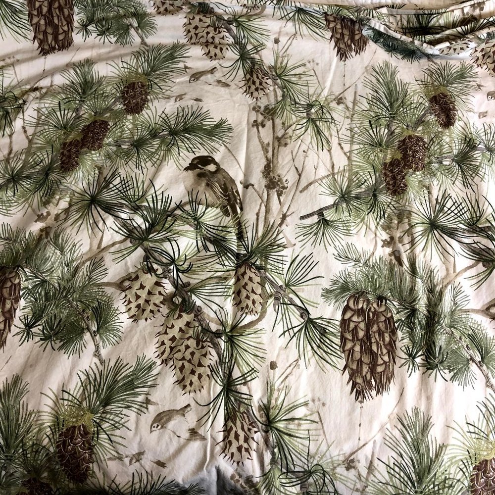 Pottery Barn Snow Pine Bird Full/Queen Duvet Cover